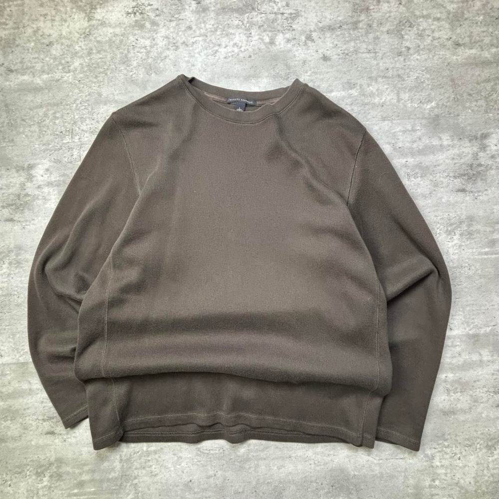 Banana Republic Long Sleeve Tee Mens Large Brown Y2K Crewneck Pullover